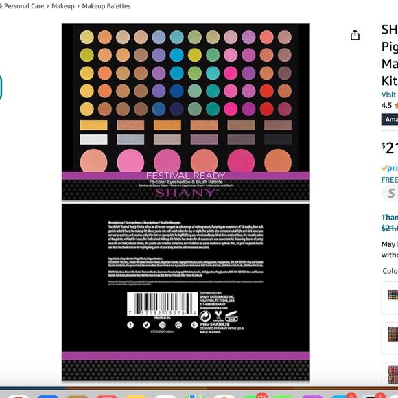 Highly Pigmented Blendable Eye shadows, Makeup Blush and Face powder Makeup Kit - Picture 3 of 9